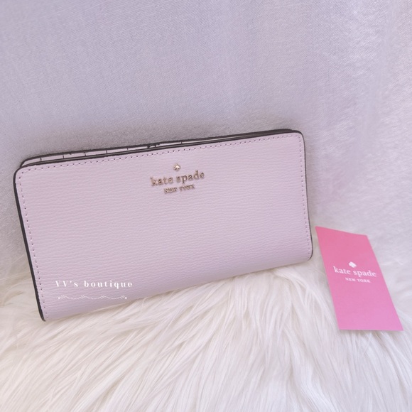NWT Kate Spade Darcy Large Slim Bifold Wallet Lilac Moon WLR00545 RARE - Picture 3 of 5